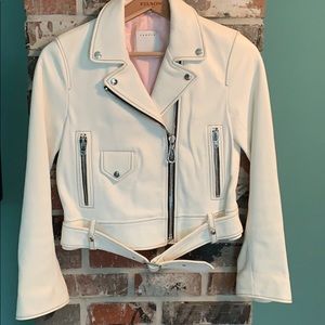 Sandro lamb skin biker moto jacket